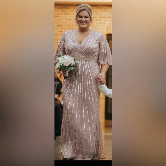 Mac Duggal | Dresses | Mac Duggal Champagne Gown Plus Size | Poshmark